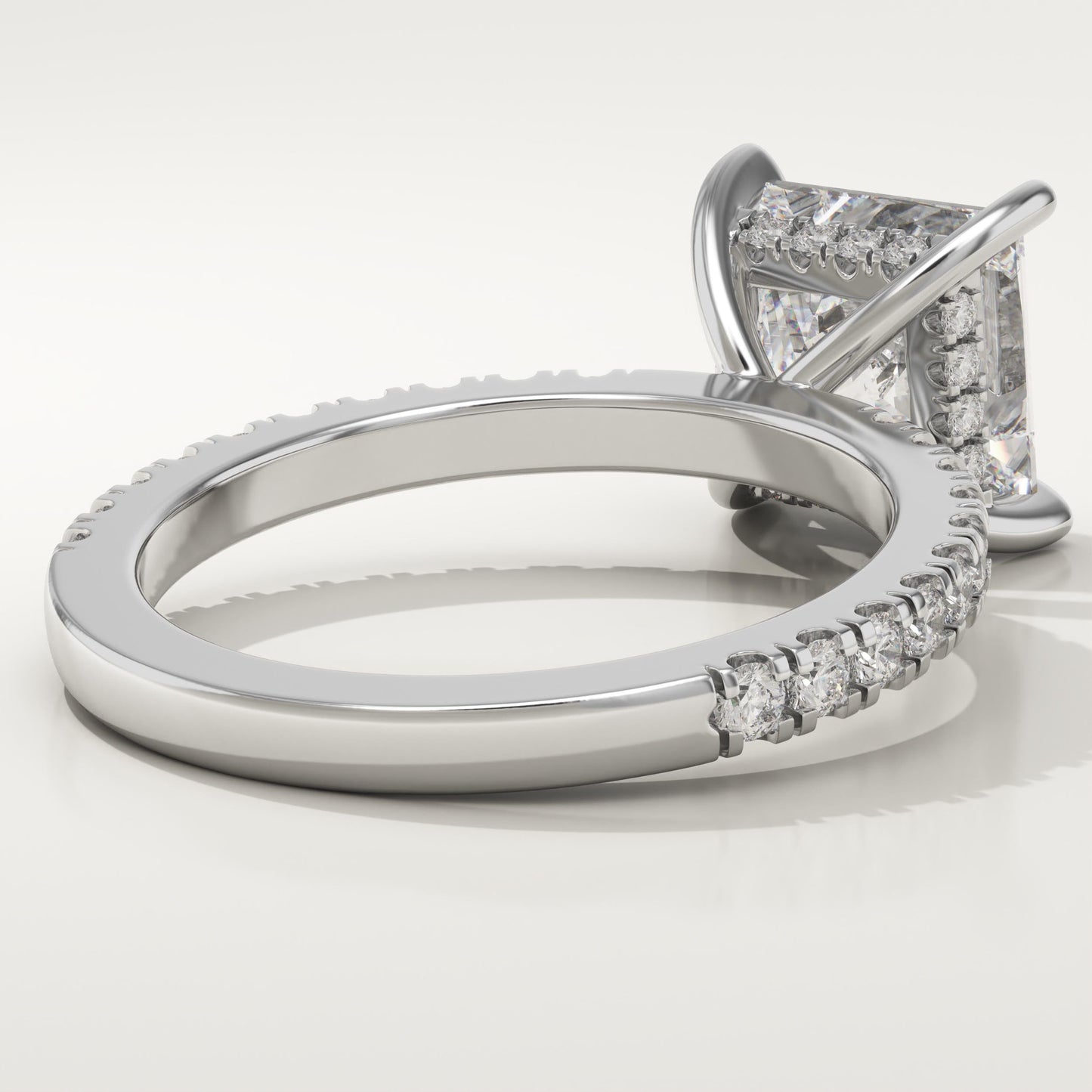 Princess Cut Hidden Halo & Pave Lab-Grown Diamond Engagement Ring