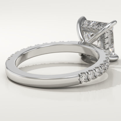 Princess Cut Hidden Halo & Pave Lab-Grown Diamond Engagement Ring