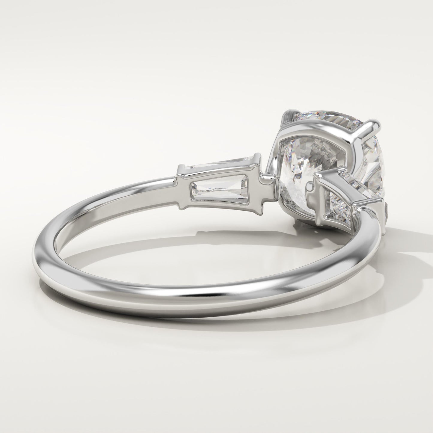 1.75 CT Cushion Cut Three Stone Moissanite Engagement Ring