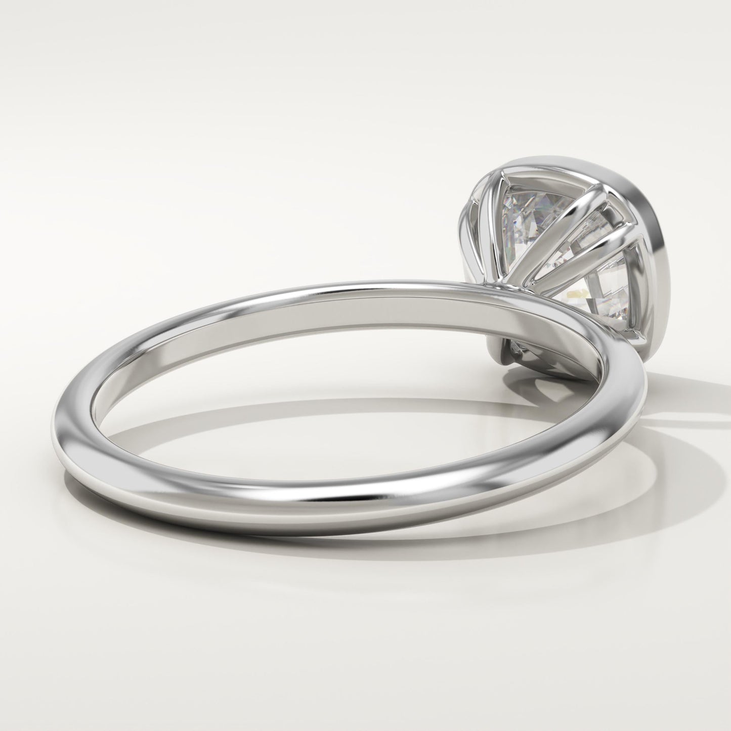Cushion Cut Bezel Lab-Grown Diamond Engagement Ring