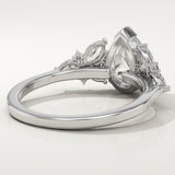 2.0 CT Pear Cut Cluster Lab-Grown Diamond Engagement Ring