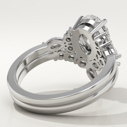 Oval Cut Cluster Lab-Grown Diamond Bridal Set