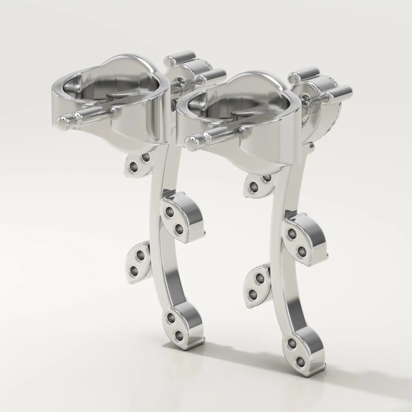 0.66 TCW Pear & Round Lab-Grown Diamond Drop Earrings