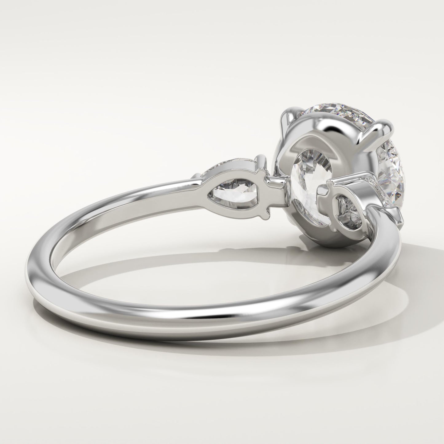 2 CT Round Cut Three Stone Moissanite Engagement Ring