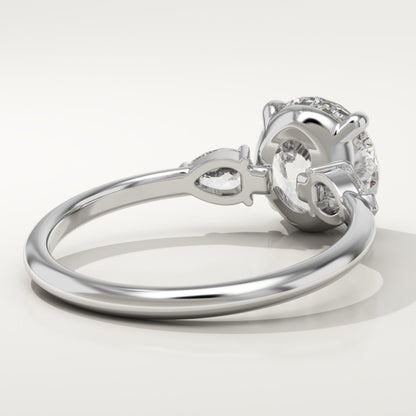 2 CT Round Cut Three Stone Moissanite Engagement Ring