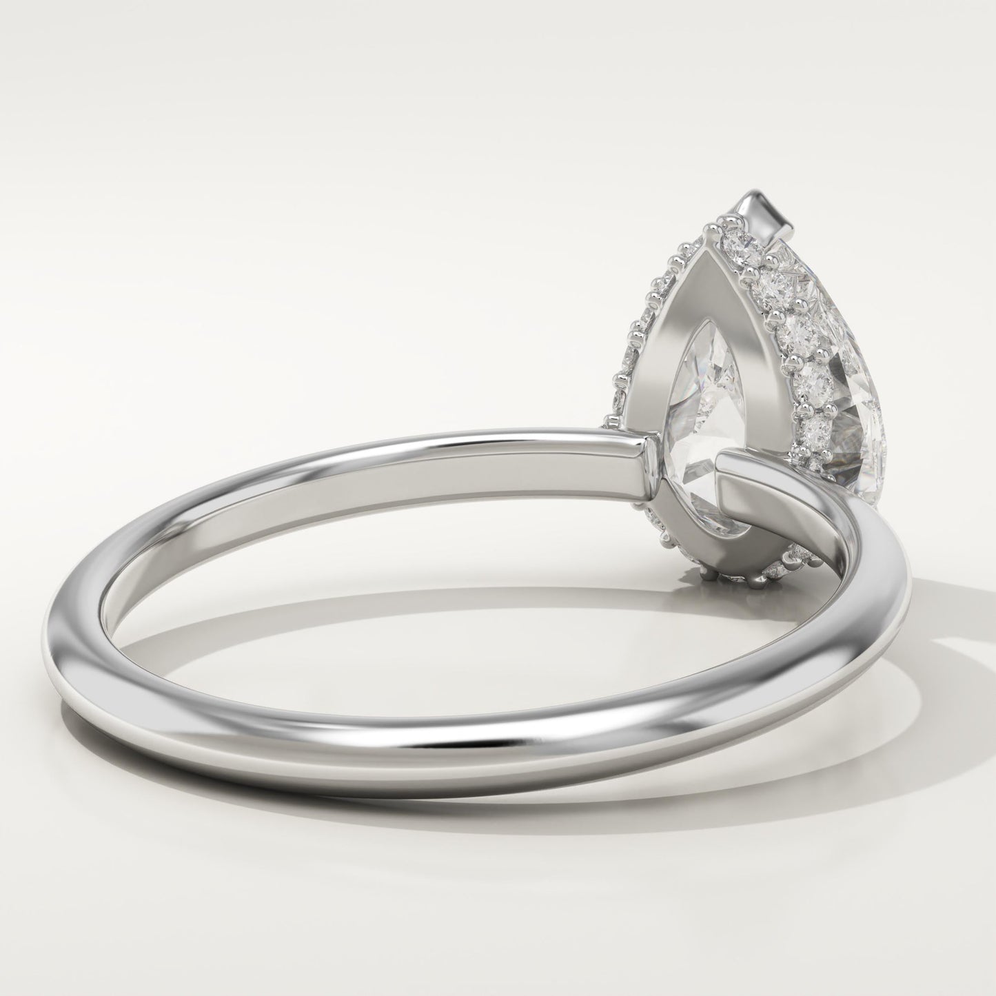 1.5 CT Pear Cut Hidden Halo Moissanite Engagement Ring