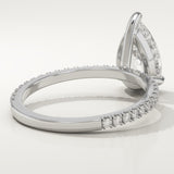 2.0 CT Pear Cut Pave Lab-Grown Diamond Engagement Ring