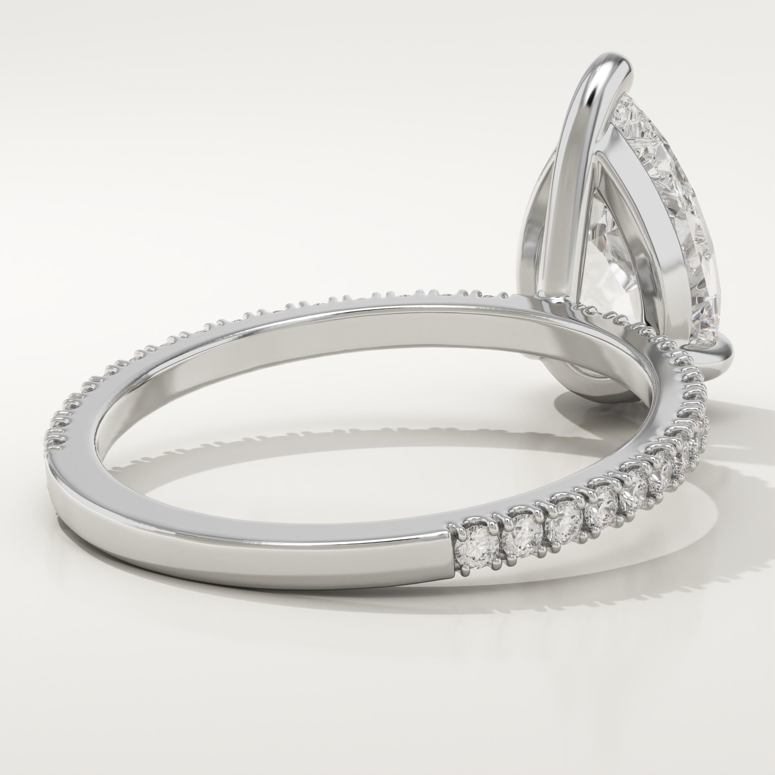 2.0 CT Pear Cut Pave Lab-Grown Diamond Engagement Ring