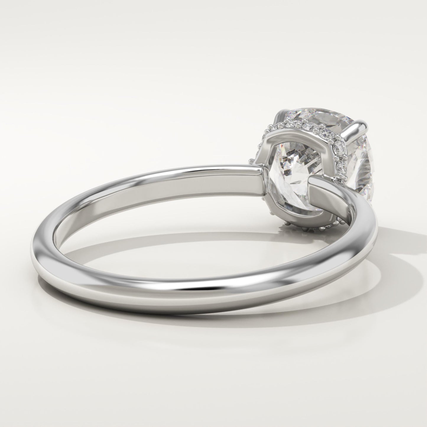 1.75 CT Cushion Cut Hidden Halo Moissanite Engagement Ring