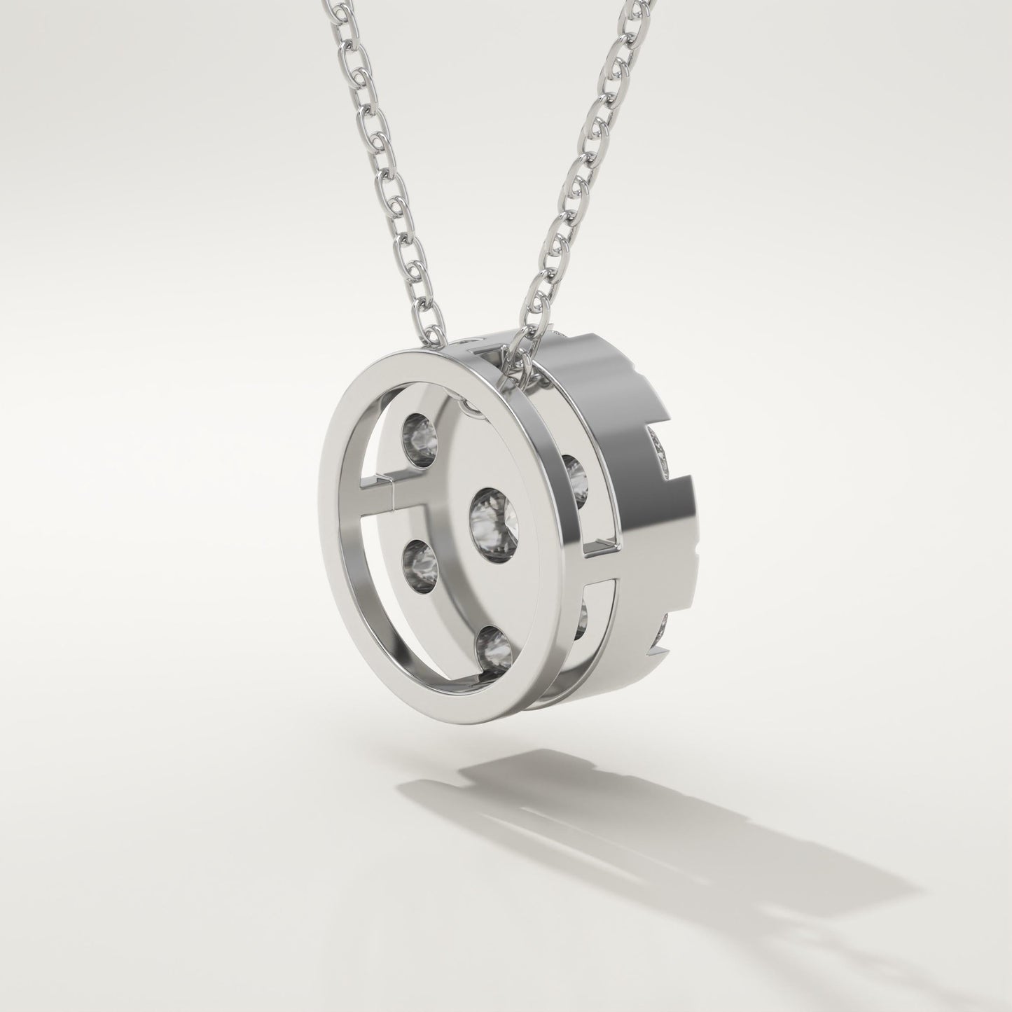 0.57 TCW Round Lab-Grown Diamond Circle Charm Necklace