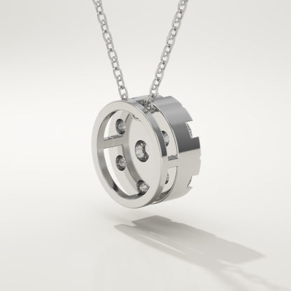 0.57 TCW Round Lab-Grown Diamond Circle Charm Necklace