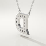 0.243 TCW Round Lab-Grown Diamond D Initial Necklace