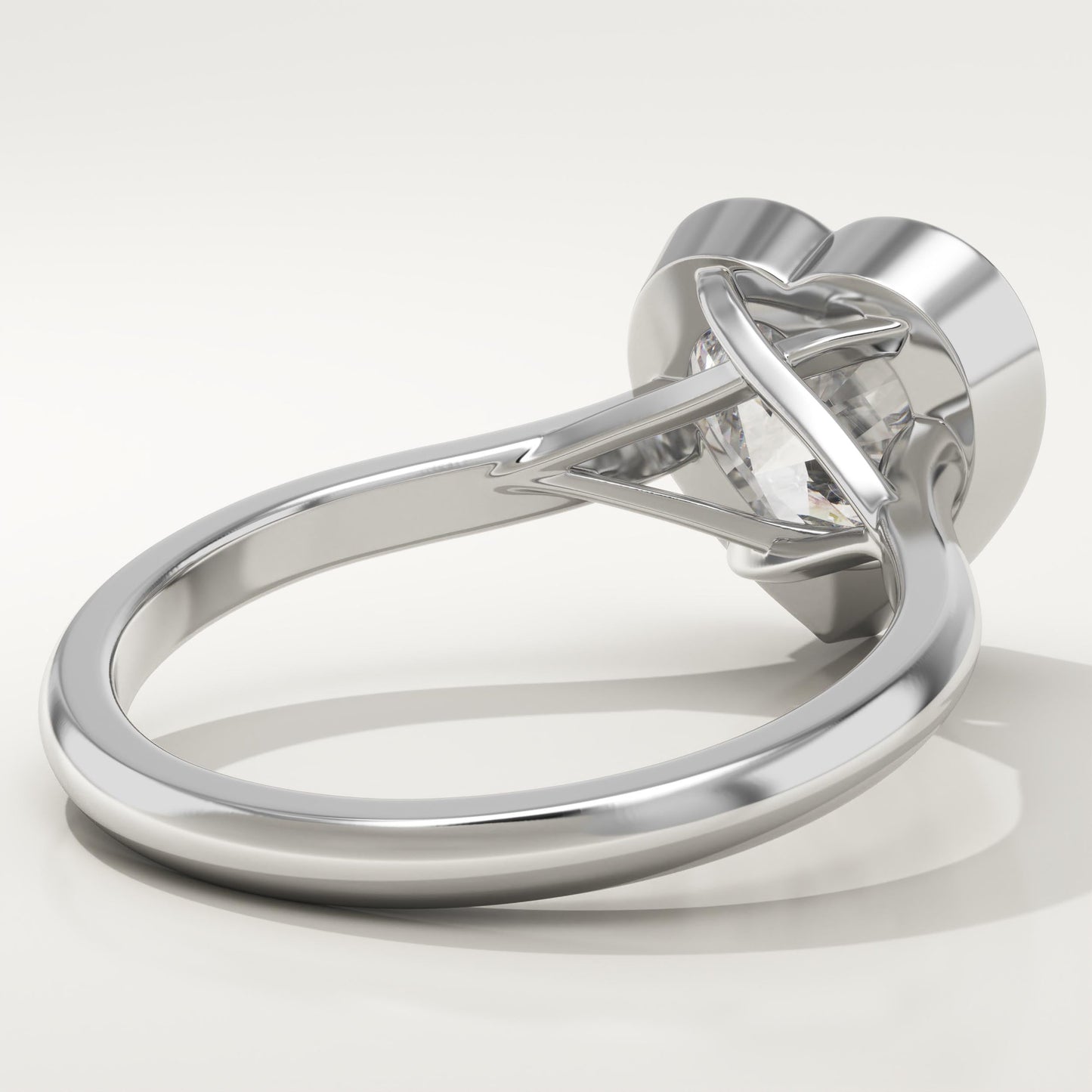 Heart Cut Bezel Lab-Grown Diamond Engagement Ring
