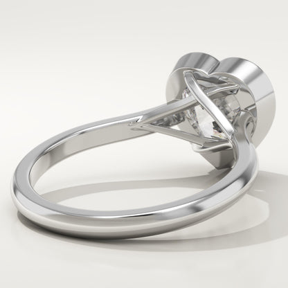 Heart Cut Bezel Lab-Grown Diamond Engagement Ring