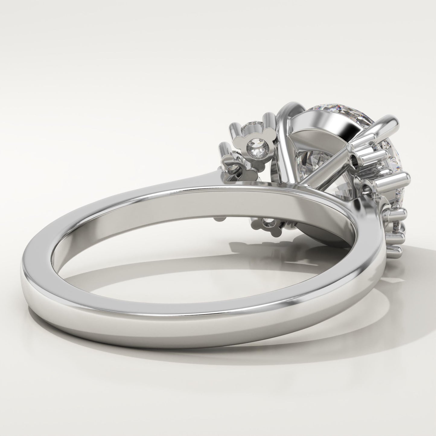 Round Cut Cluster Lab-Grown Diamond Engagement Ring