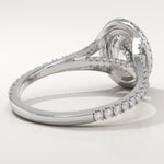 2.0 CT Oval Cut Halo & Pave Lab-Grown Diamond Engagement Ring