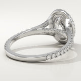 2.0 CT Oval Cut Halo & Pave Lab-Grown Diamond Engagement Ring