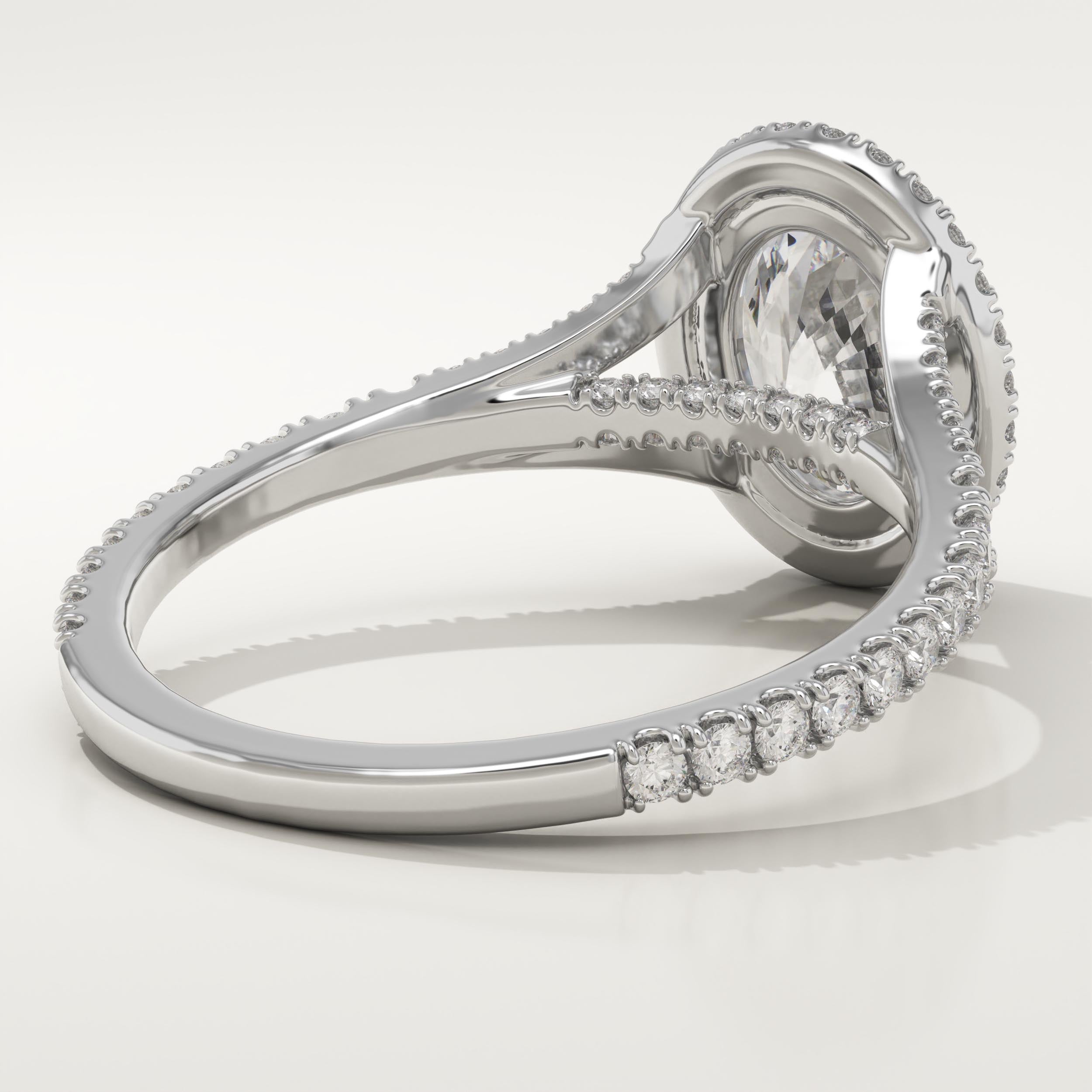 2.0 CT Oval Cut Halo & Pave Lab-Grown Diamond Engagement Ring