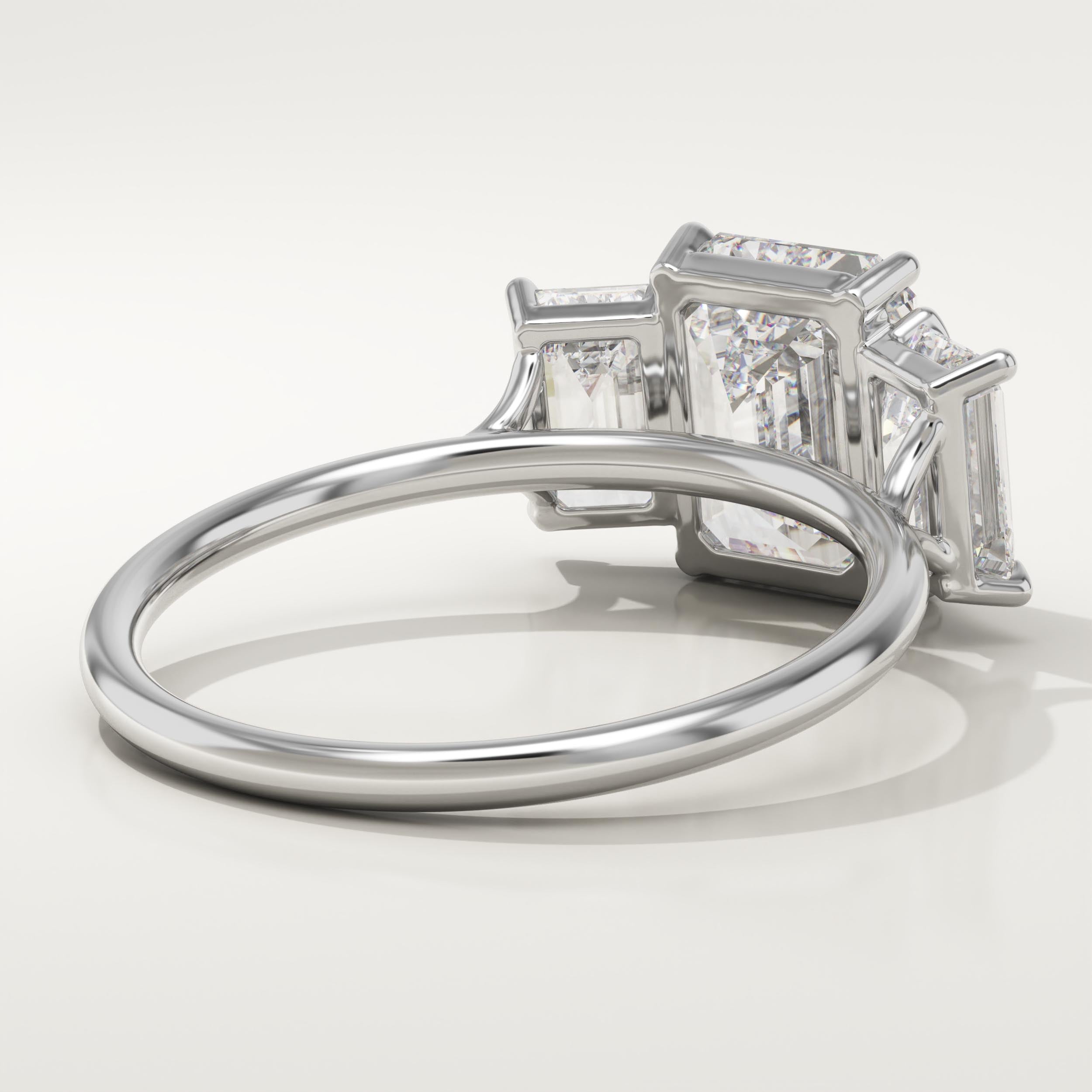 2.0 CT Emerald Cut Three Stone Lab-Grown Diamond Engagement Ring