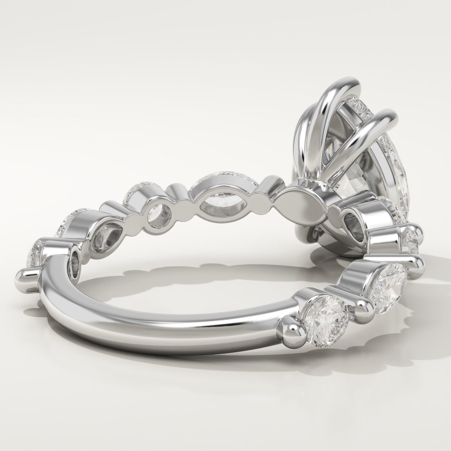 Pear Cut Pave Lab-Grown Diamond Engagement Ring