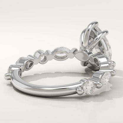 Pear Cut Pave Lab-Grown Diamond Engagement Ring