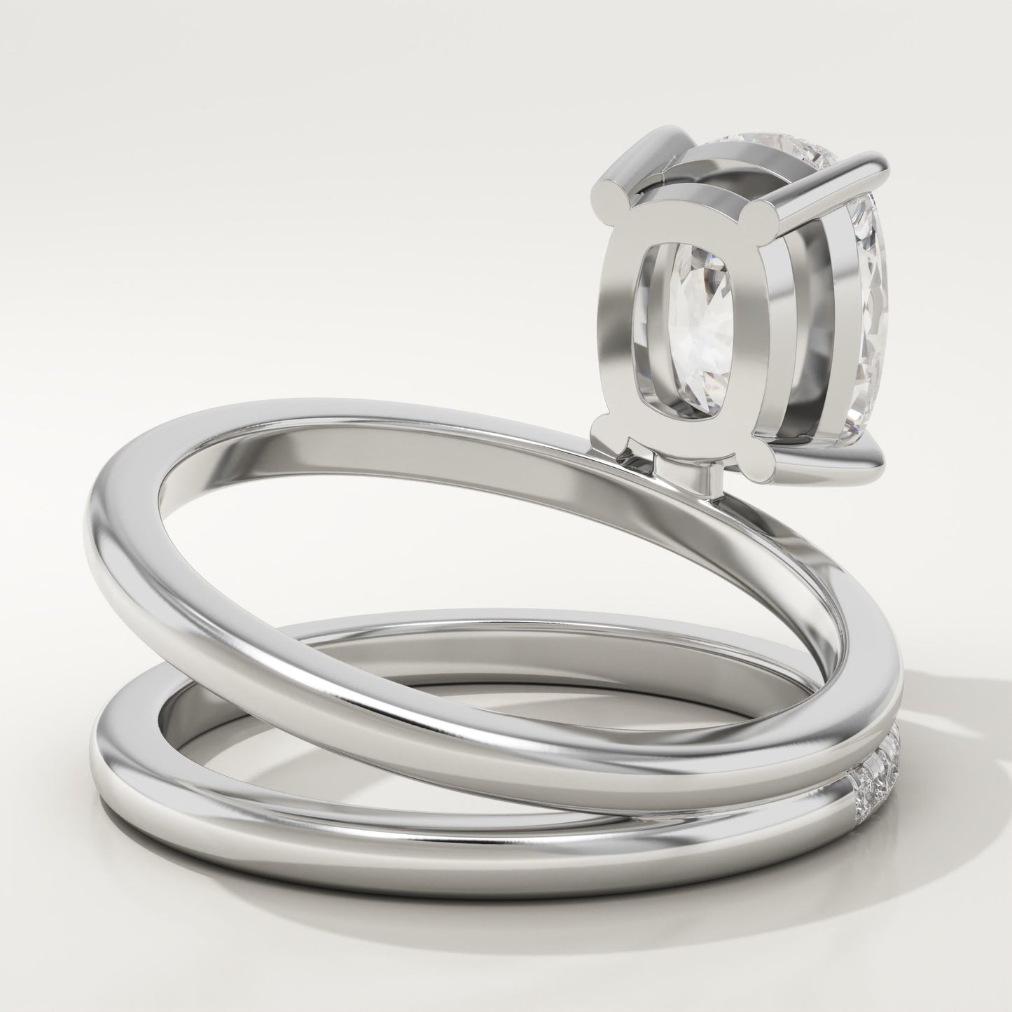 Elongated Cushion Cut Pave Lab-Grown Diamond Engagement Ring