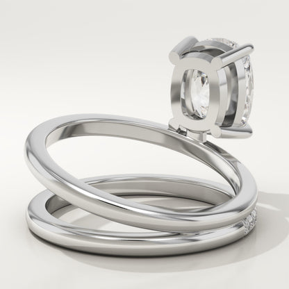 Elongated Cushion Cut Pave Lab-Grown Diamond Engagement Ring