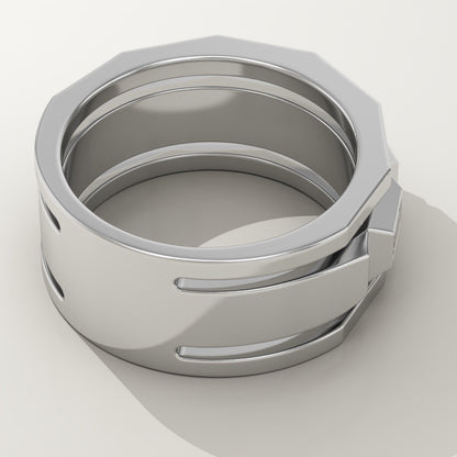 0.67 TCW Baguette Lab-Grown Diamond Five Stone Wedding Band For Men