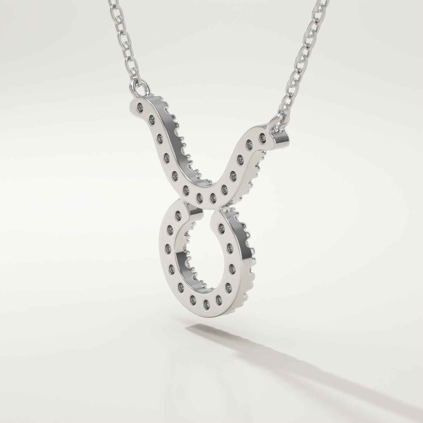 0.12 TCW Round Lab-Grown Diamond Taurus Zodiac Necklace