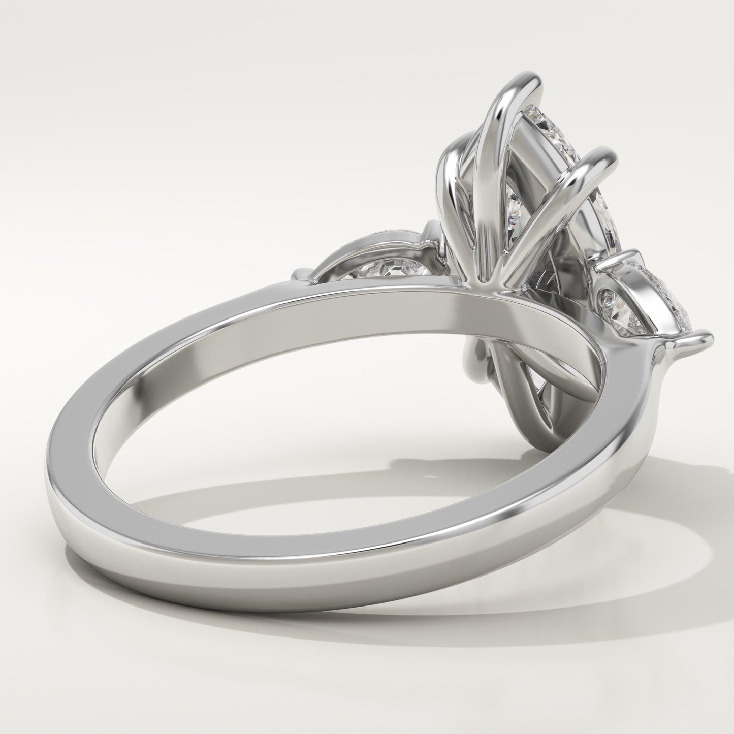 Marquise Cut Three stone Lab-Grown Diamond Engagement Ring