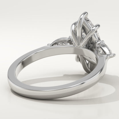 Marquise Cut Three stone Lab-Grown Diamond Engagement Ring