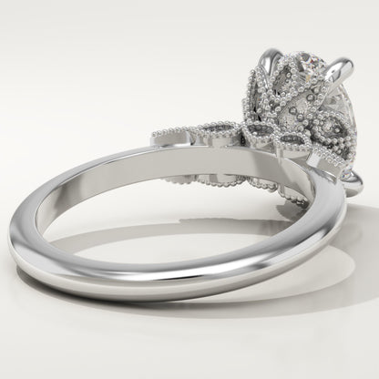Oval Cut Cluster Lab-Grown Diamond Engagement Ring