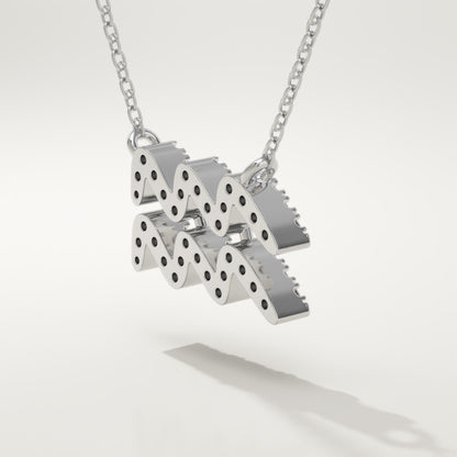 0.114 TCW Round Lab-Grown Diamond Aquarius Zodiac Necklace