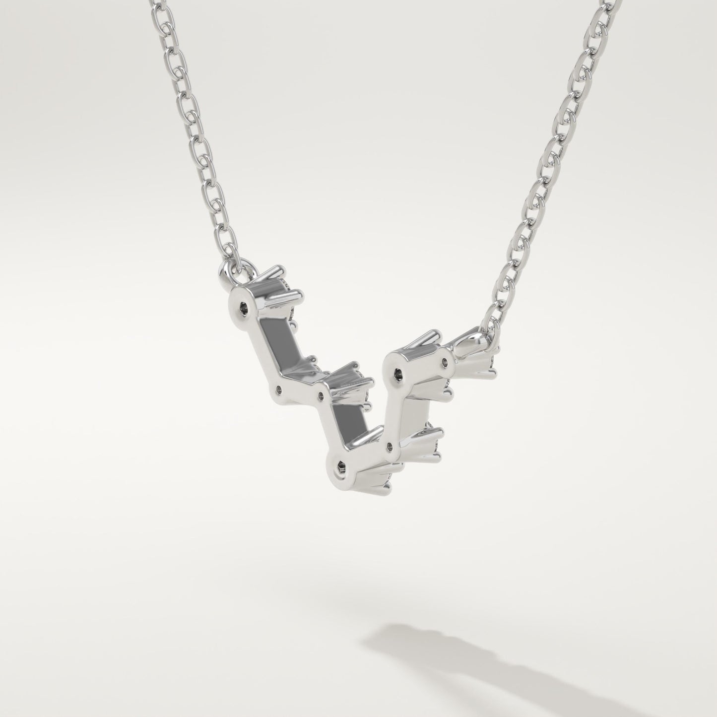 0.103 TCW Round Lab-Grown Diamond Pisces Constellation Necklace