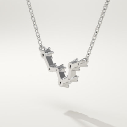 0.103 TCW Round Lab-Grown Diamond Pisces Constellation Necklace