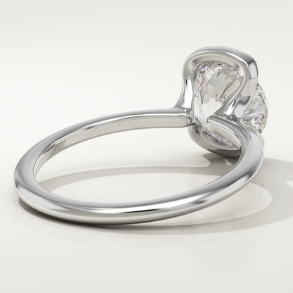 Round Cut Half Bezel Lab-Grown Diamond Engagement Ring