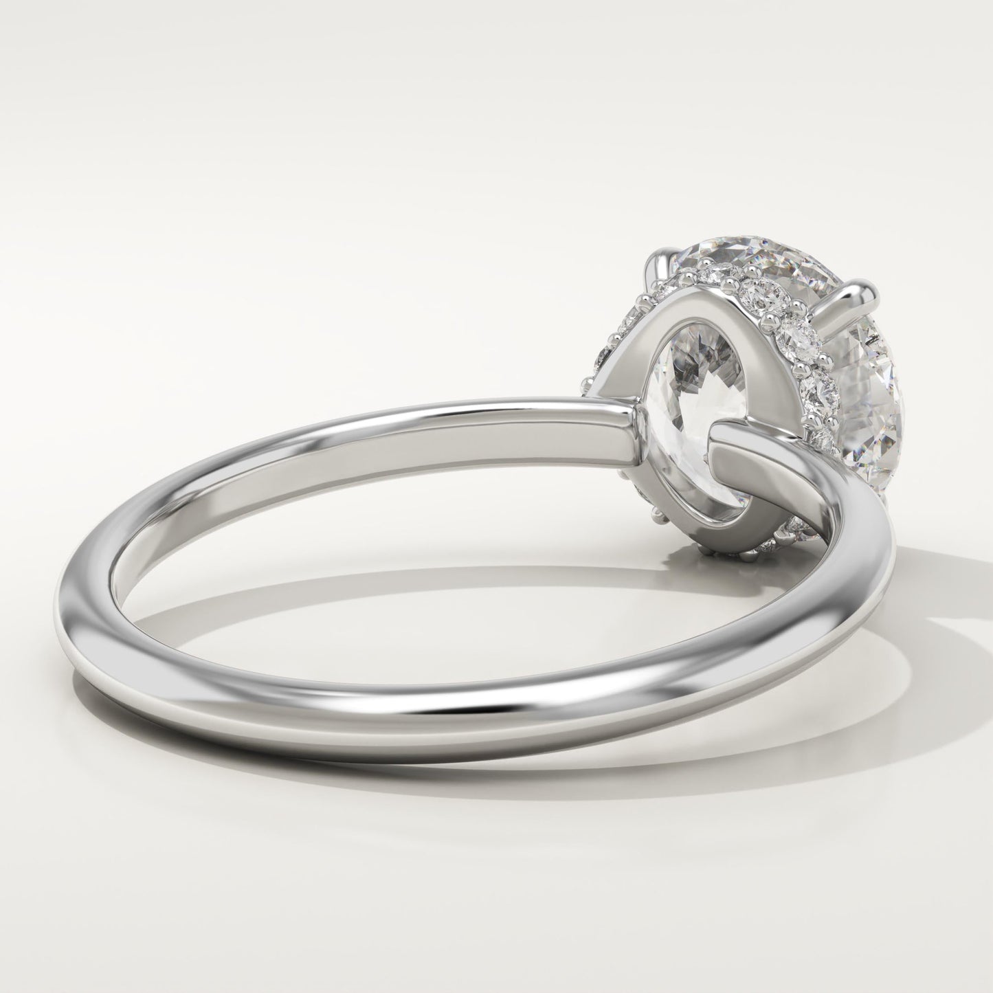 Round Cut Hidden Halo Lab-Grown Diamond Engagement Ring