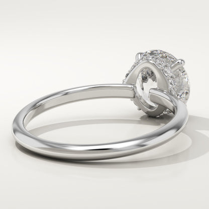 Round Cut Hidden Halo Lab-Grown Diamond Engagement Ring
