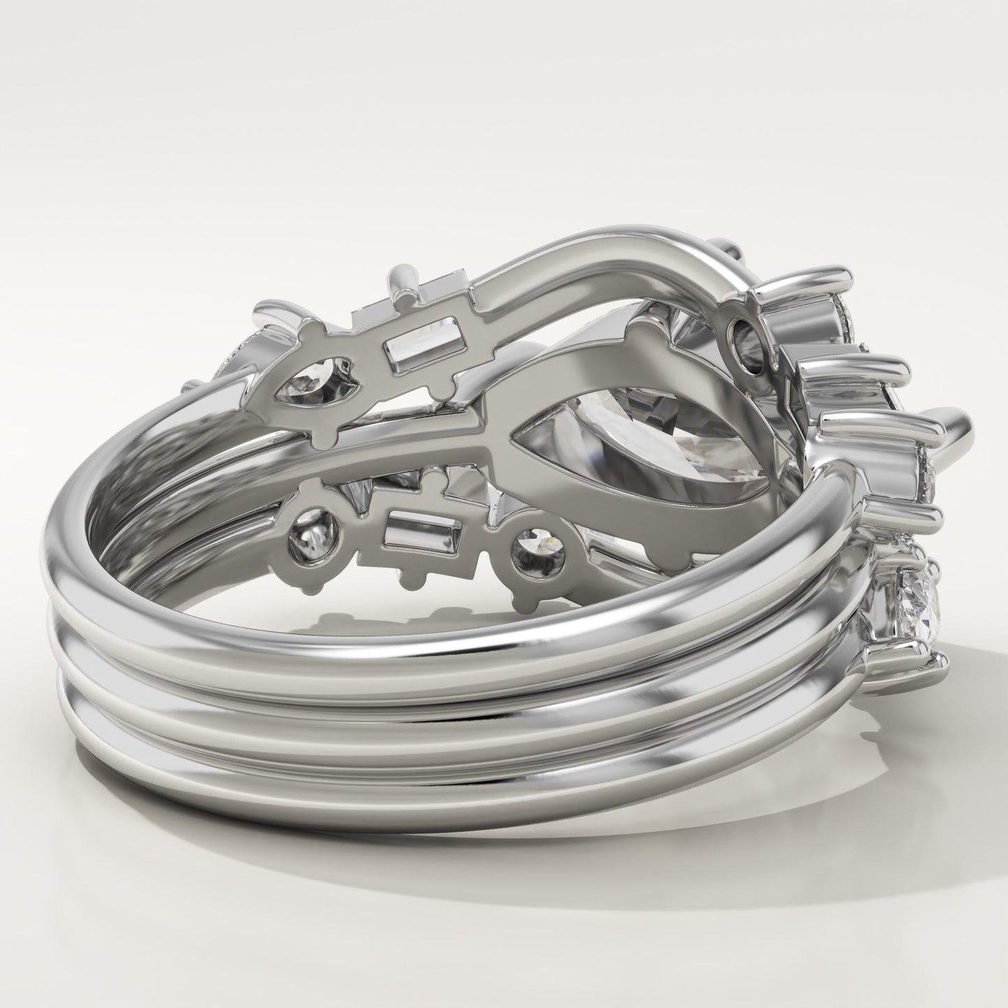 Marquise Cut Cluster Lab-Grown Diamond Bridal Set