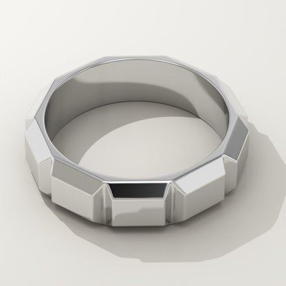 Patterned Wedding Band For Men