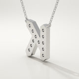 0.27 TCW Round Lab-Grown Diamond K Initial Necklace