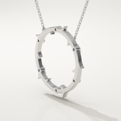 0.09 TCW Round Lab-Grown Diamond Circle Charm Necklace
