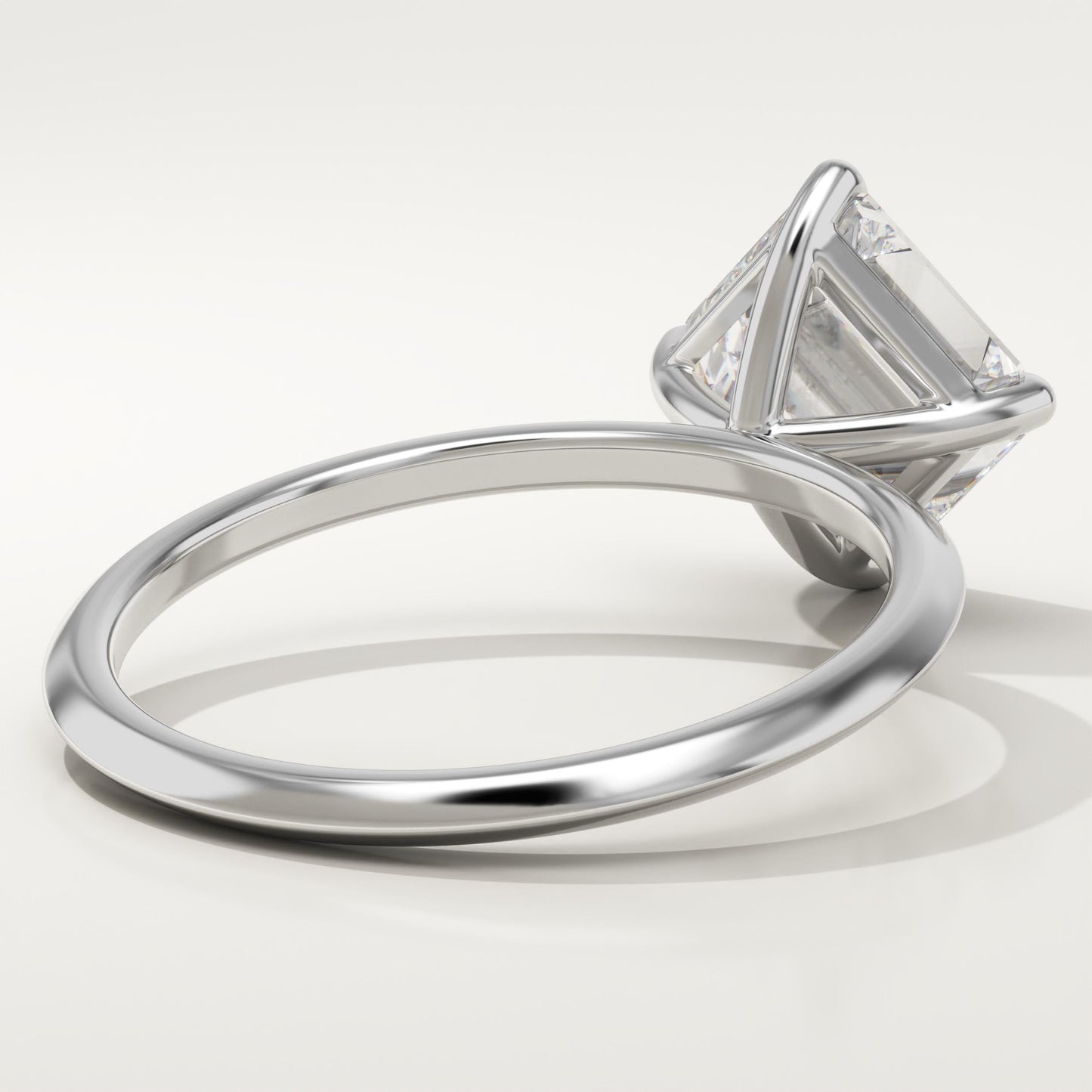 2.25 CT Asscher Cut Solitaire Moissanite Engagement Ring