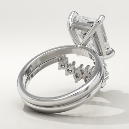 Emerald Cut Cluster Lab-Grown Diamond Bridal Set