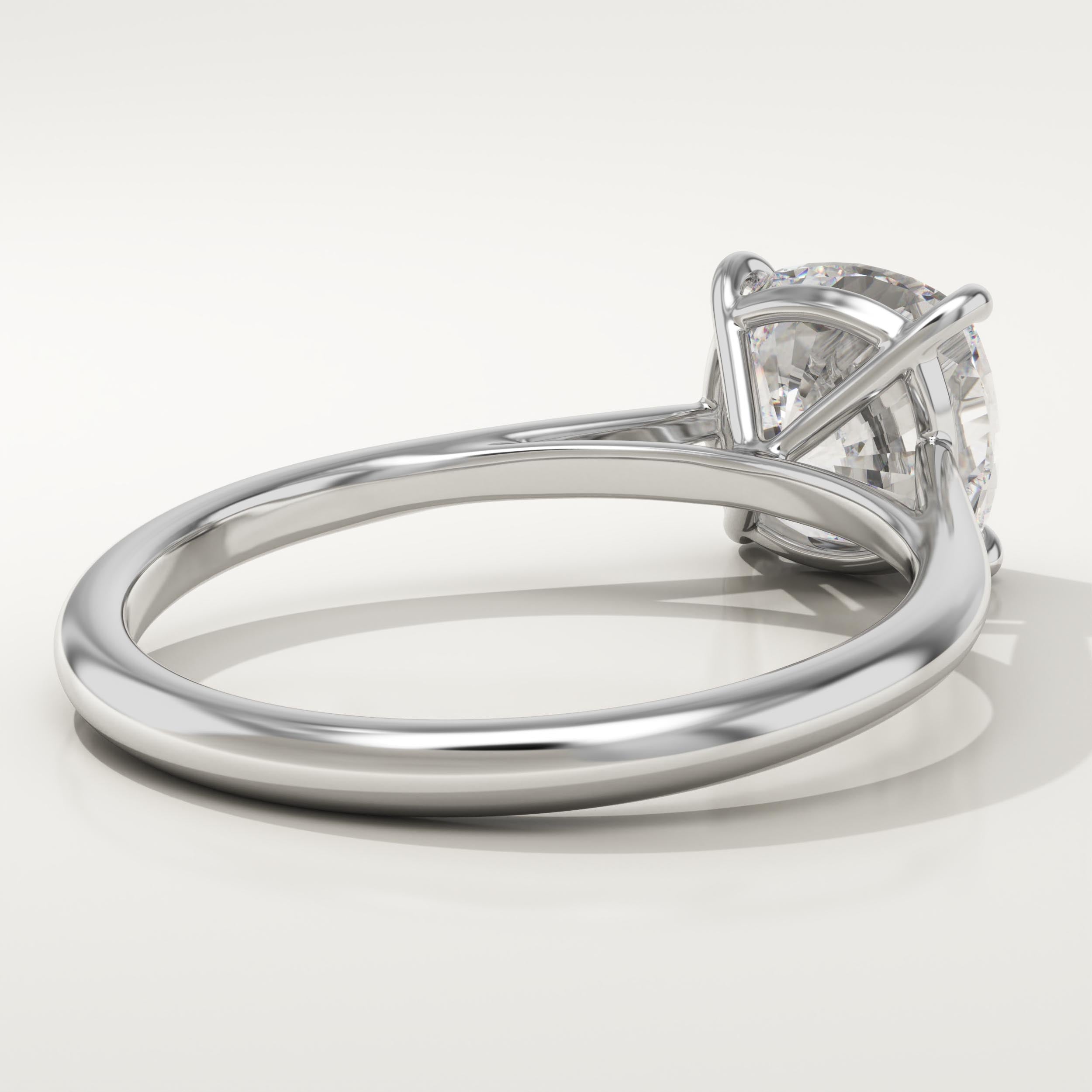 2.0 CT Cushion Cut Solitaire Lab-Grown Diamond Engagement Ring
