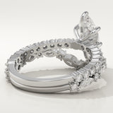 1.08 CT Marquise Cut Pave Lab-Grown Diamond Bridal Set