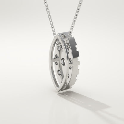 0.7 TCW Round Lab-Grown Diamond Marquise Charm Necklace