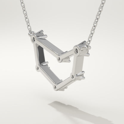 0.13 TCW Round Lab-Grown Diamond Capricorn Constellation Necklace