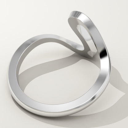 0.07 CT Round Lab-Grown Diamond Curved Wedding Band