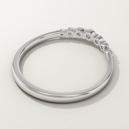 0.108 TCW Round Lab-Grown Diamond Curved Wedding Band